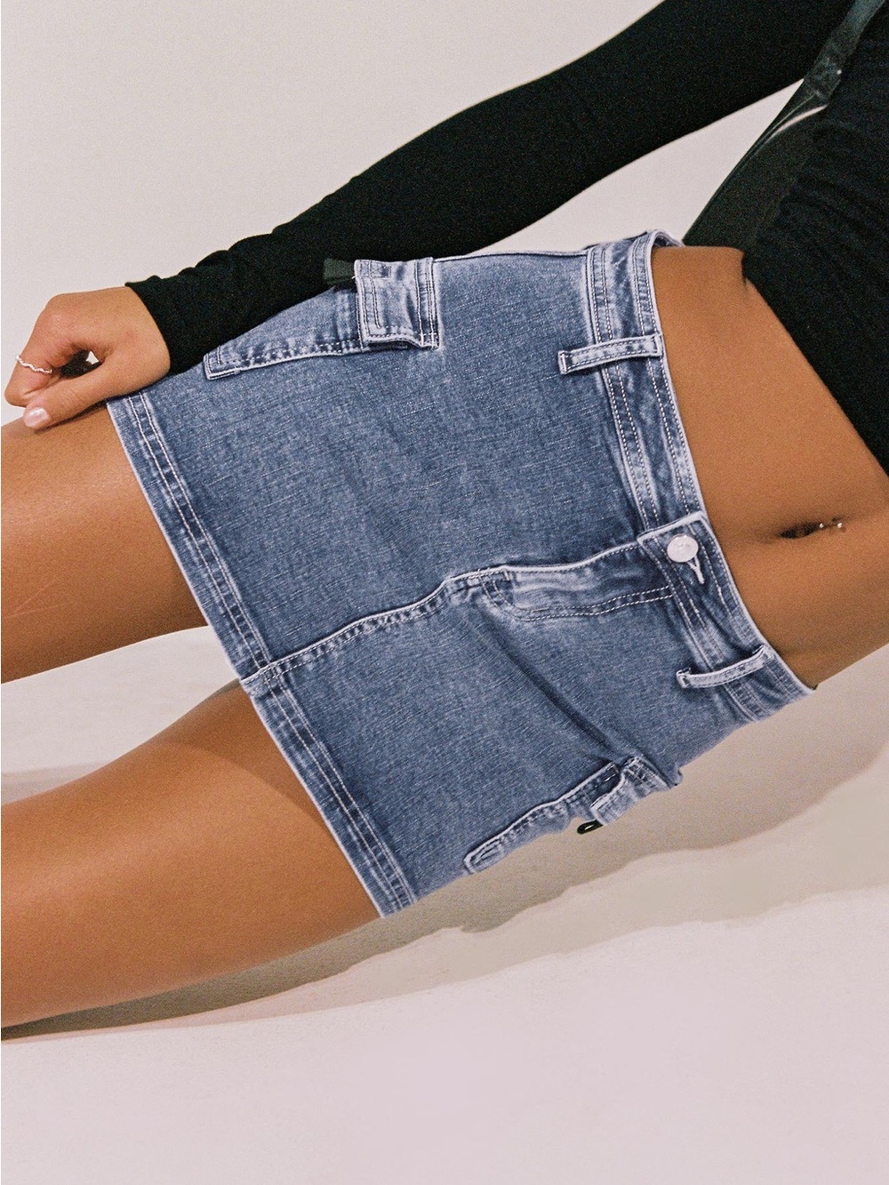 Princess Polly Low Rise Denim Cargo Mini Skirt - Y2K